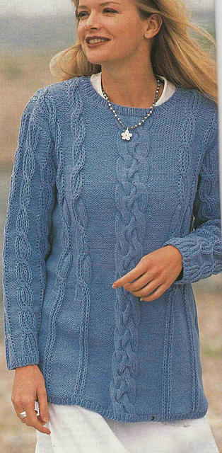 # 05 Blue Sweater with Cables