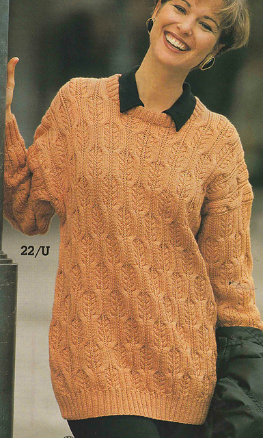 # 22 Patterned Sweater in Papaya