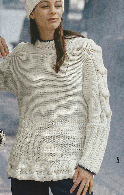 # 05 Sweater with Cable Stripes