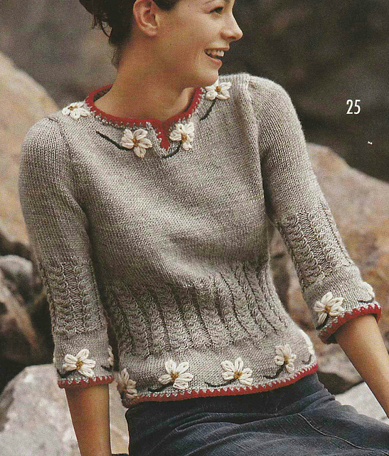 # 25 Embroidered Sweater in Grey