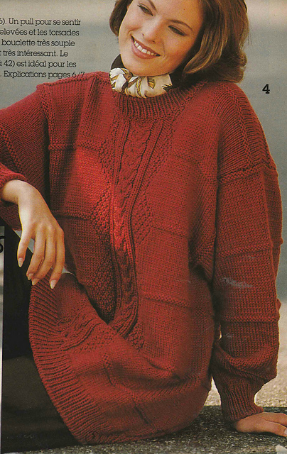# 04 Pull corail en point fantaisie