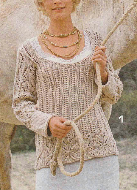 # 01 Relief Pattern Sweater in Beige