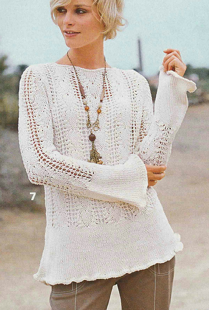 # 07 Long Sweater with Ajouré Pattern