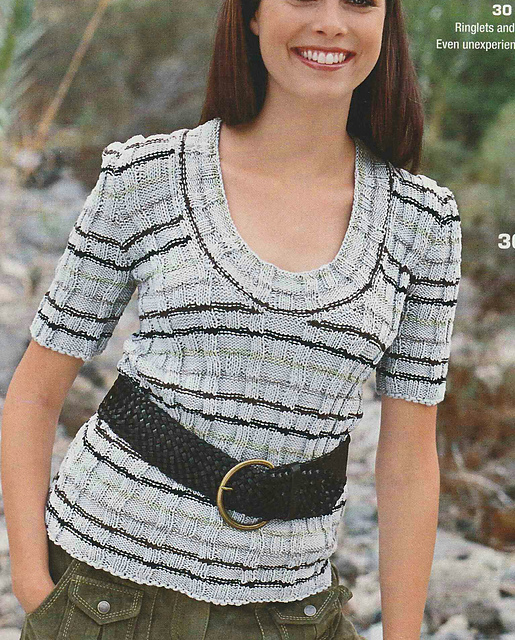 # 30 Sweater with Relief Pattern and Low Neck