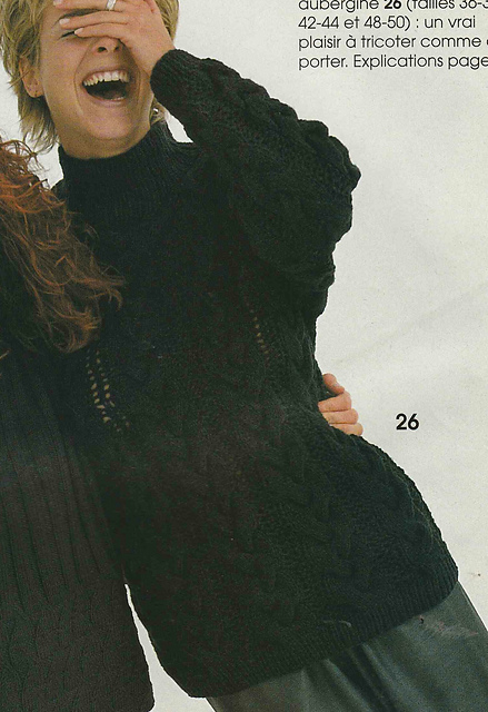 # 26 Pull à torsades en prune