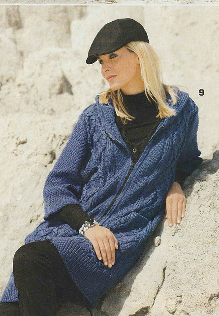# 09 Medium Blue Hooded Coat