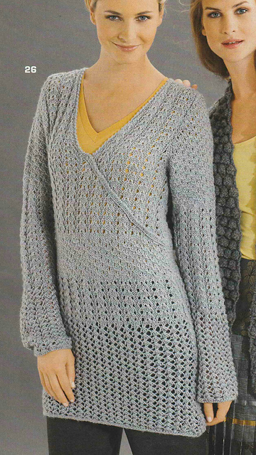 # 26 Long Sweater in Wrap Look
