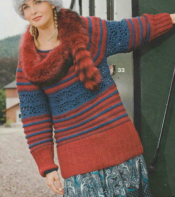 # 33 Sweater with Round Yoke