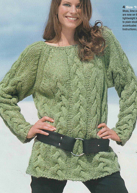 # 04 Green Sweater in Cable Pattern