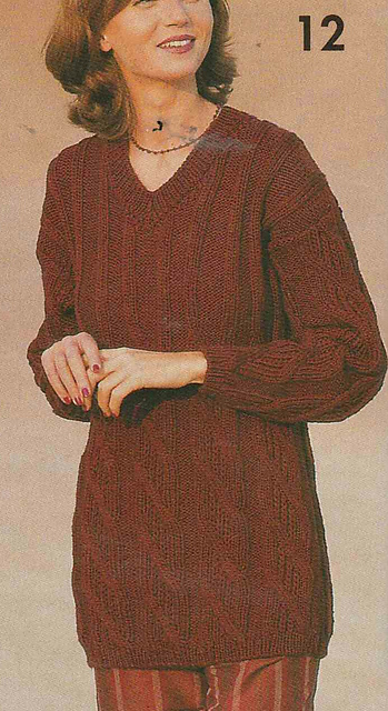 # 12 Patterned Sweater in Bordeaux