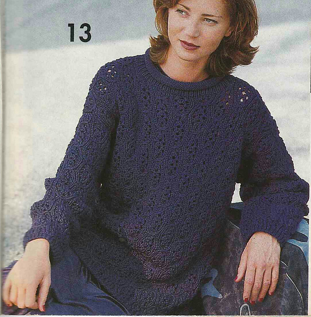 # 13 Lilac Sweater in Cable Lace Pattern