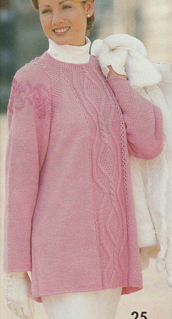 # 25 Pink Raglan Sweater with Embroidery