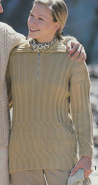 # 11 Pull en côtes avec fermeture à glissière