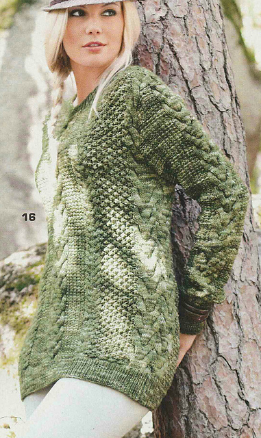 # 16 Mottled Green Multi-Pattern Sweater