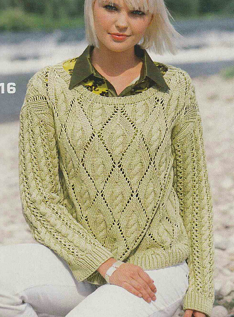 # 16 Patterned Sweater in Light Green