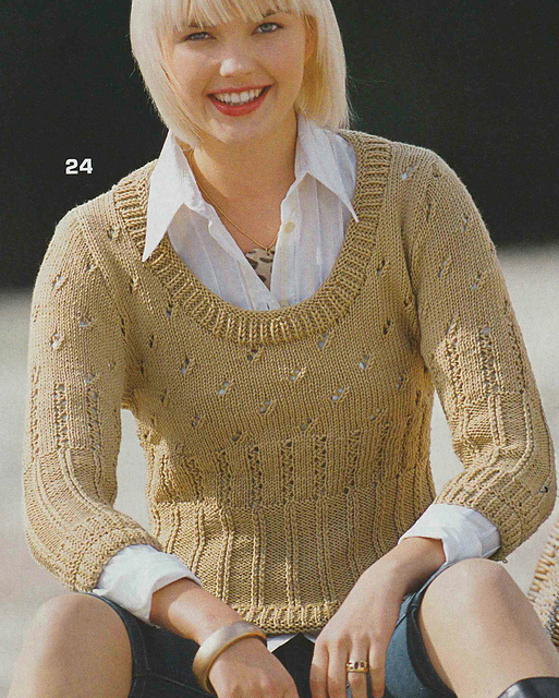 # 24 Ajouré Pattern Sweater in Light Brown
