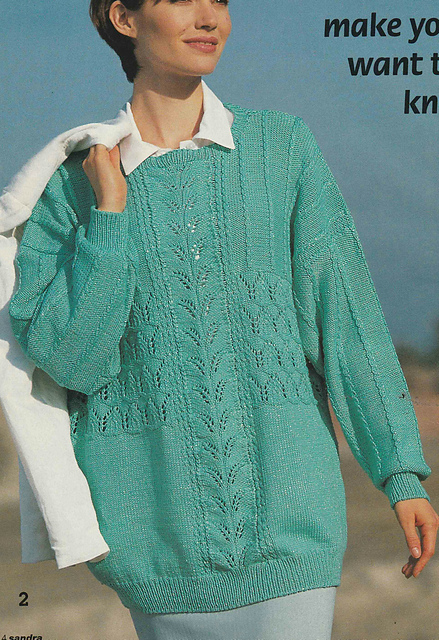# 02 Patterned Sweater in Water-Green