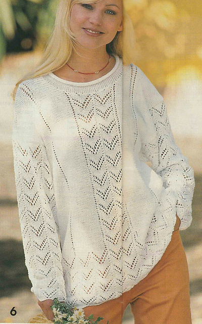 # 06 Lacy Sweater in White