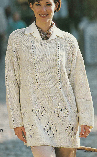 # 17 Patterned Sweater in Ecru