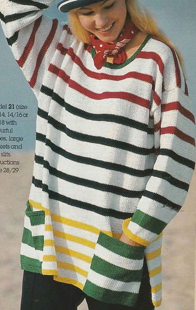 # 21 Striped Sweater with Pockets