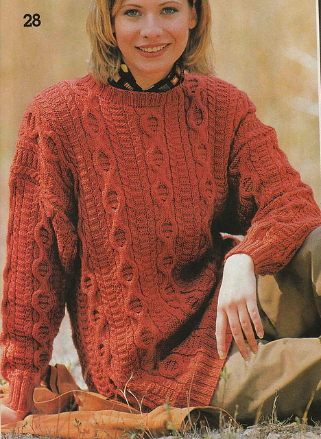 # 28 Patterned Sweater in Rust-Red