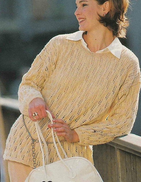 # 20 Lace Pattern Sweater in Vanilla