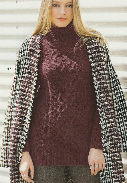 # 17 Pull en motif torsadé avec col roulé