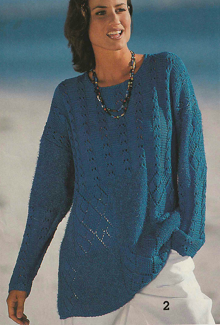 # 02 Blue Sweater in Lace Pattern