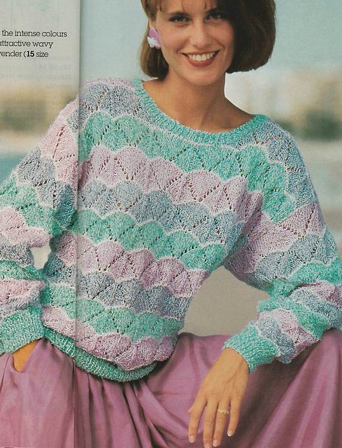 # 15 Wave Pattern Sweater in Pastel