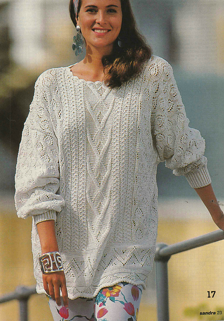 # 17 White Sweater in Pattern Mix