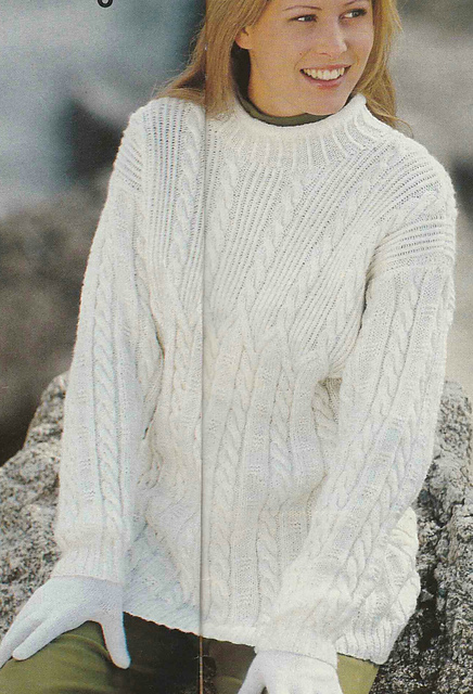 # 03 White Sweater with Cables