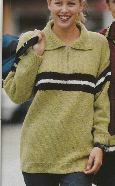 # 27 Green Sweater with Stripes