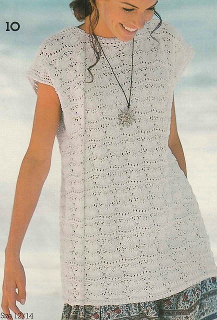 # 10 White Sweater in Wave Pattern
