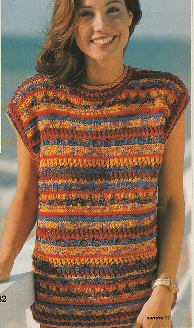 # 32 Coloured Sweater with Slipped Stitches