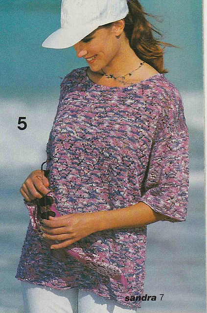 # 05 Lacy Sweater in Mottled Blue and Pink