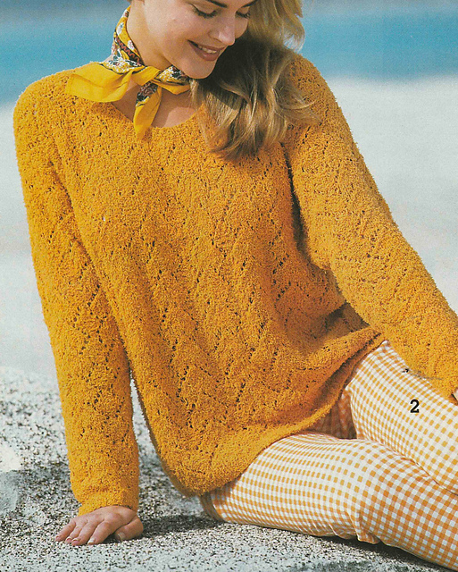 # 02 Lace Pattern Sweater in Melon