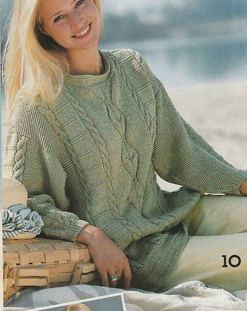# 10 Mix Pattern Sweater in Green