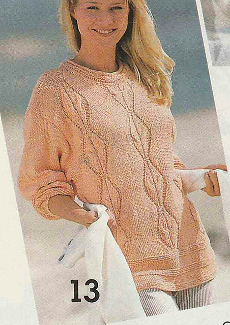 # 13 Mix Pattern Sweater in Salmon