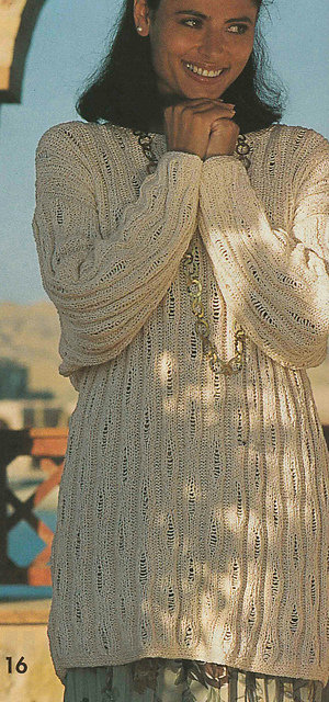 # 16 Patterned Sweater in Ecru