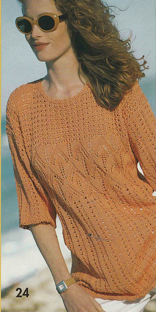 # 24 Lace Pattern Sweater in Mango