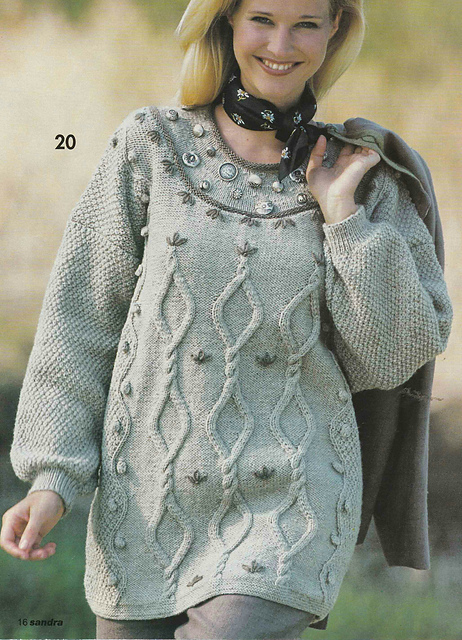 # 20 Sweater with Buttoned Yoke