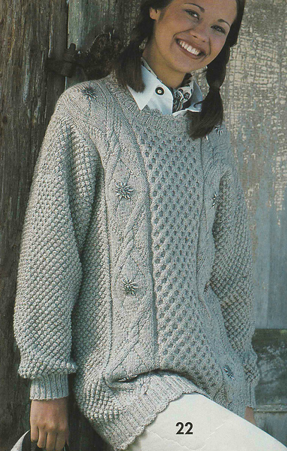 # 22 Patterned Sweater with Diamond Cables