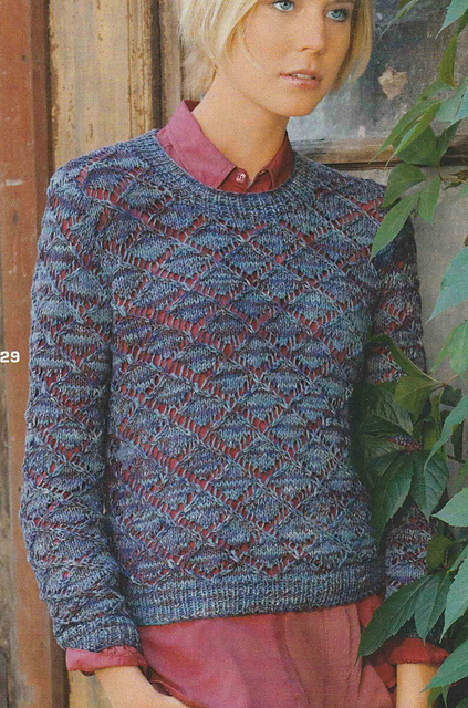 # 29 Mottled Sweater with Lace Diamonds