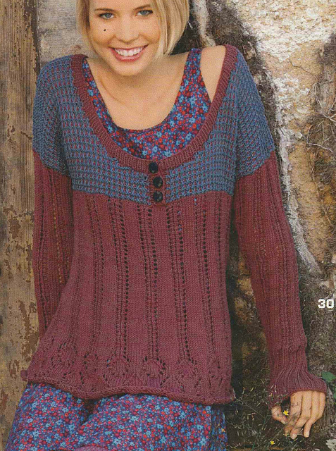 # 30 Sweater Slip-Stitch Yoke