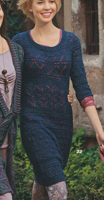 # 32 Blue Lace Pattern Dress