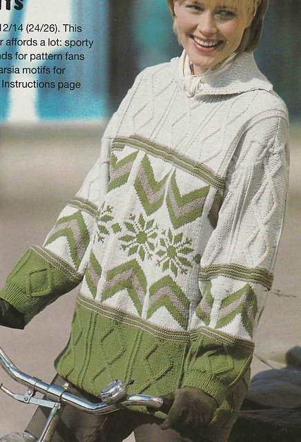 # 04 Jacquard Sweater in Green and Light Grey