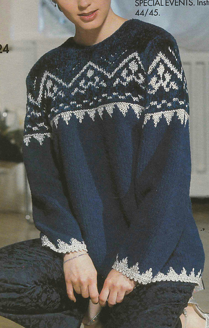 # 24 Jacquard Sweater in Blue and Silver