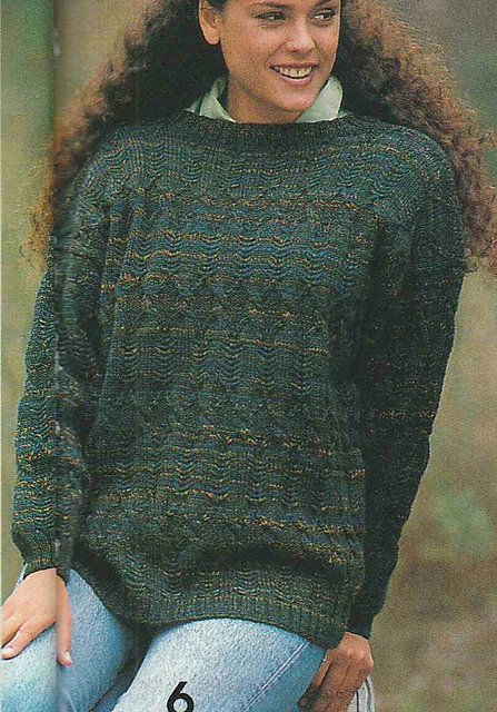 # 06 Patterned Sweater in Mottled Green