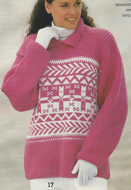 # 17 Jacquard Sweater in Pink and White