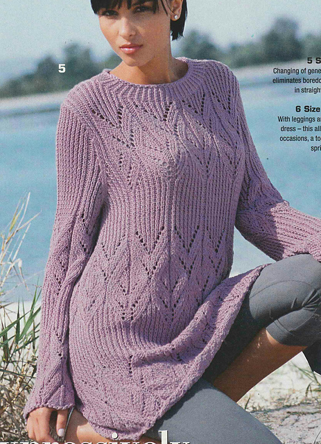 # 05 Long Sweater with Ajoure and Rib Pattern